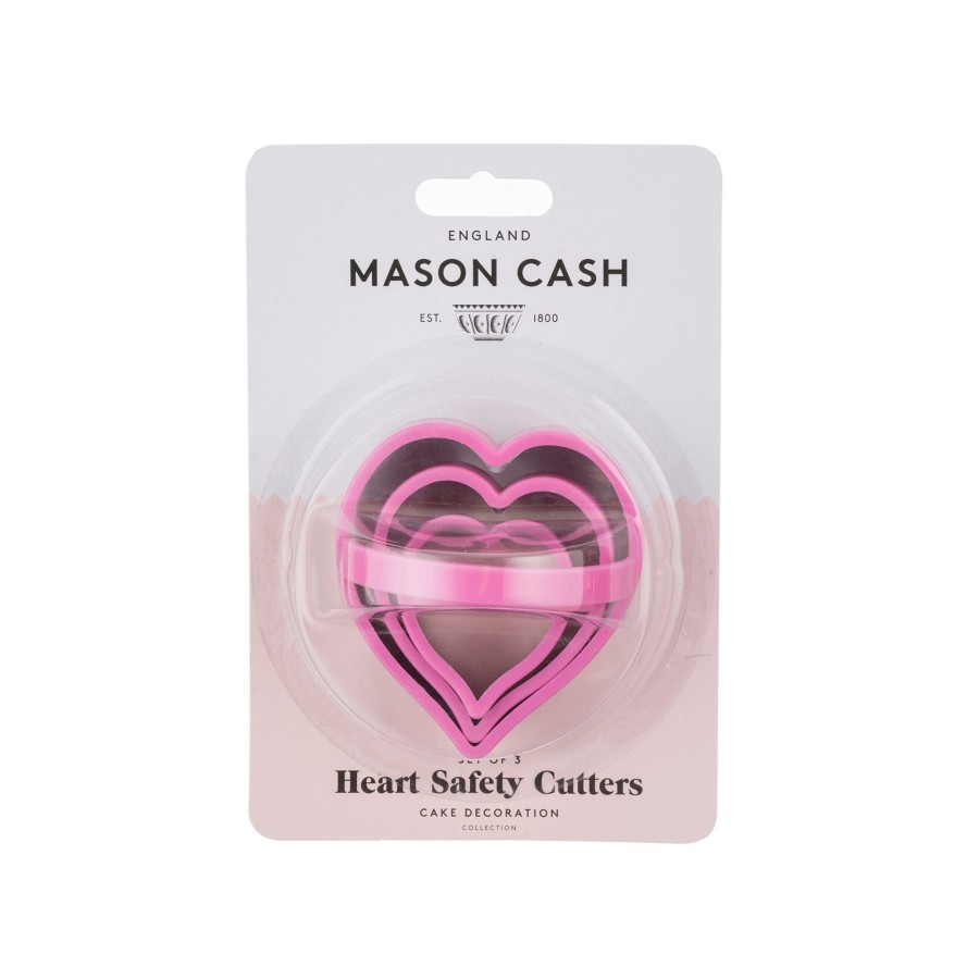 Cake Decorating Mason Cash | Set Of 3 Safety Cutters Heart