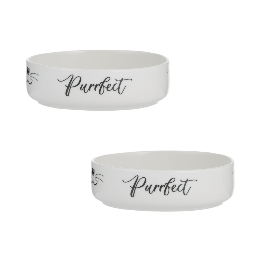 Petware Mason Cash | Purrfect Set Of 2 Cat Bowls 13X4Cm