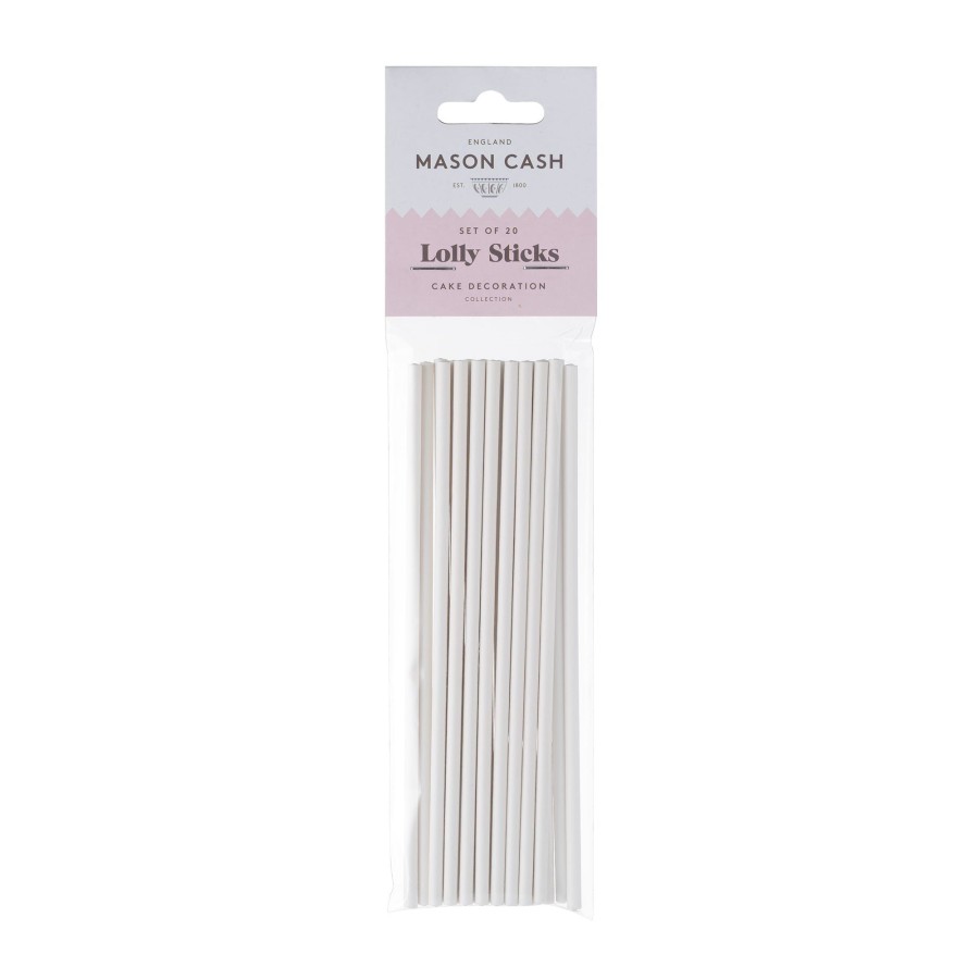 Cake Decorating Mason Cash | Set Of 20 Lolly Sticks 15Cm White