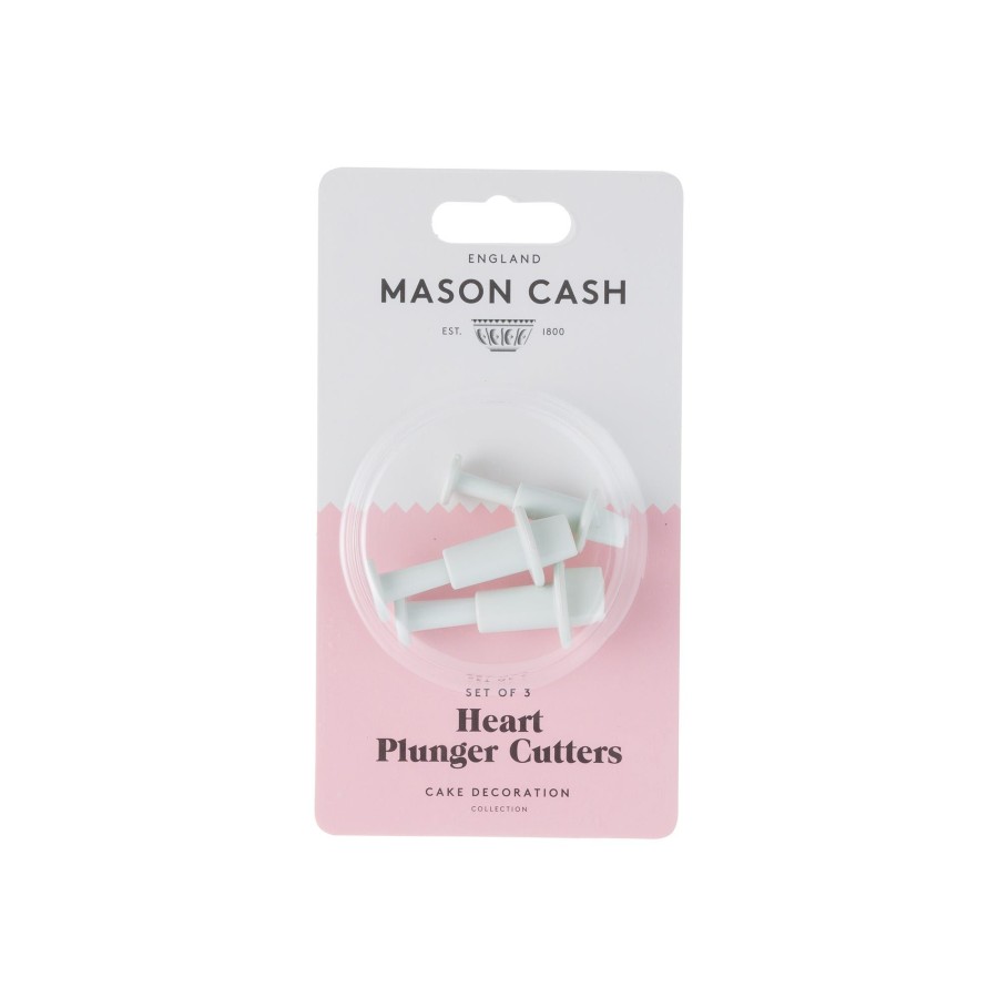 Cake Decorating Mason Cash | Set Of 3 Mini Heart Plungers