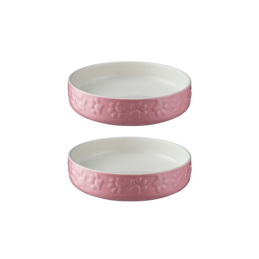 Petware Mason Cash | Colour Mix Pink Set Of 2 Cat Saucers 13Cm