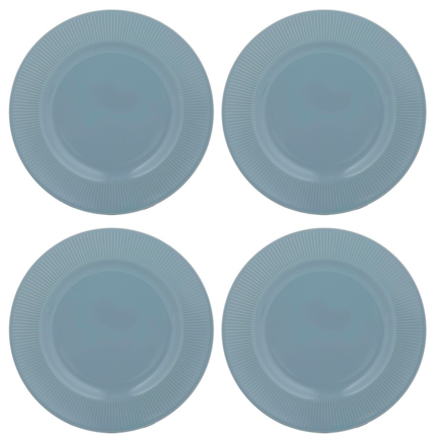 Dinnerware Mason Cash | Linear Set Of 4 Blue Dinner Plates