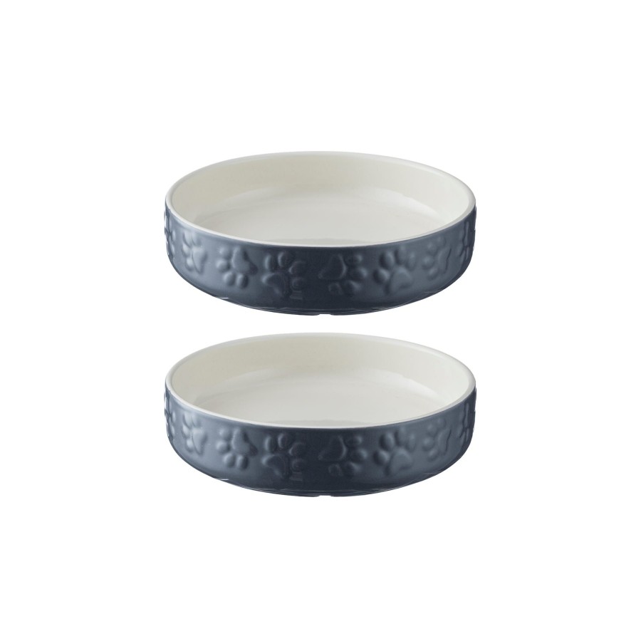 Petware Mason Cash | Colour Mix Grey Set Of 2 Cat Saucers 13Cm