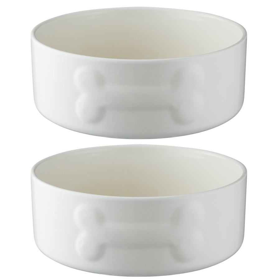 Petware Mason Cash | Colour Mix Cream Set Of 2 Dog Bowls 20Cm