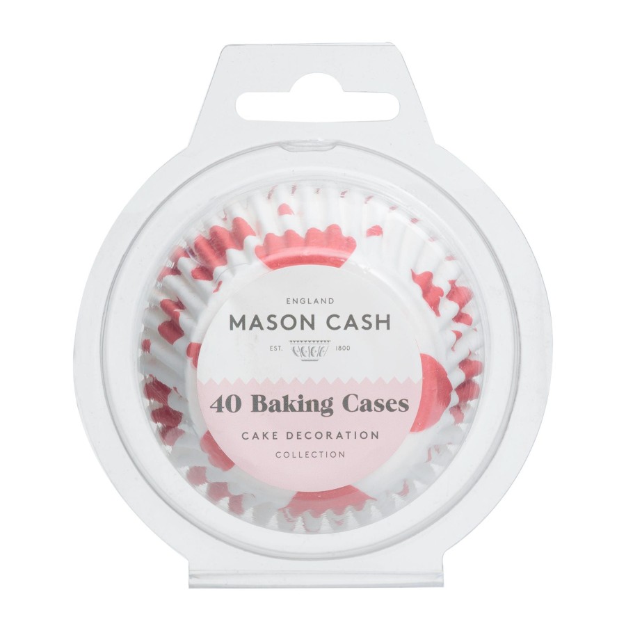 Cake Decorating Mason Cash | Set Of 40 Hearts Baking Cupcake Cases