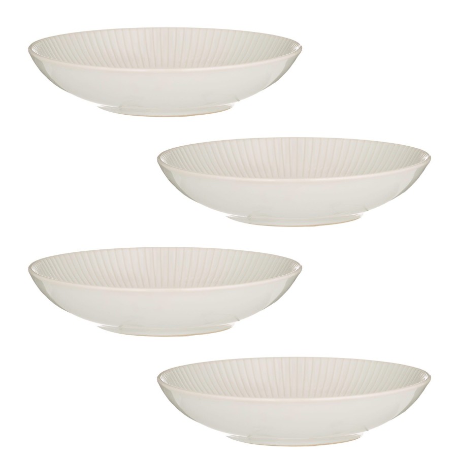 Dinnerware Mason Cash | Linear Set Of 4 White Pasta Bowls