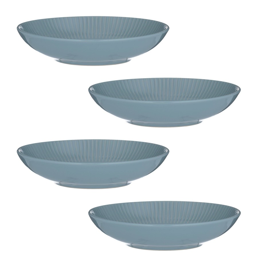 Dinnerware Mason Cash | Linear Set Of 4 Blue Pasta Bowls