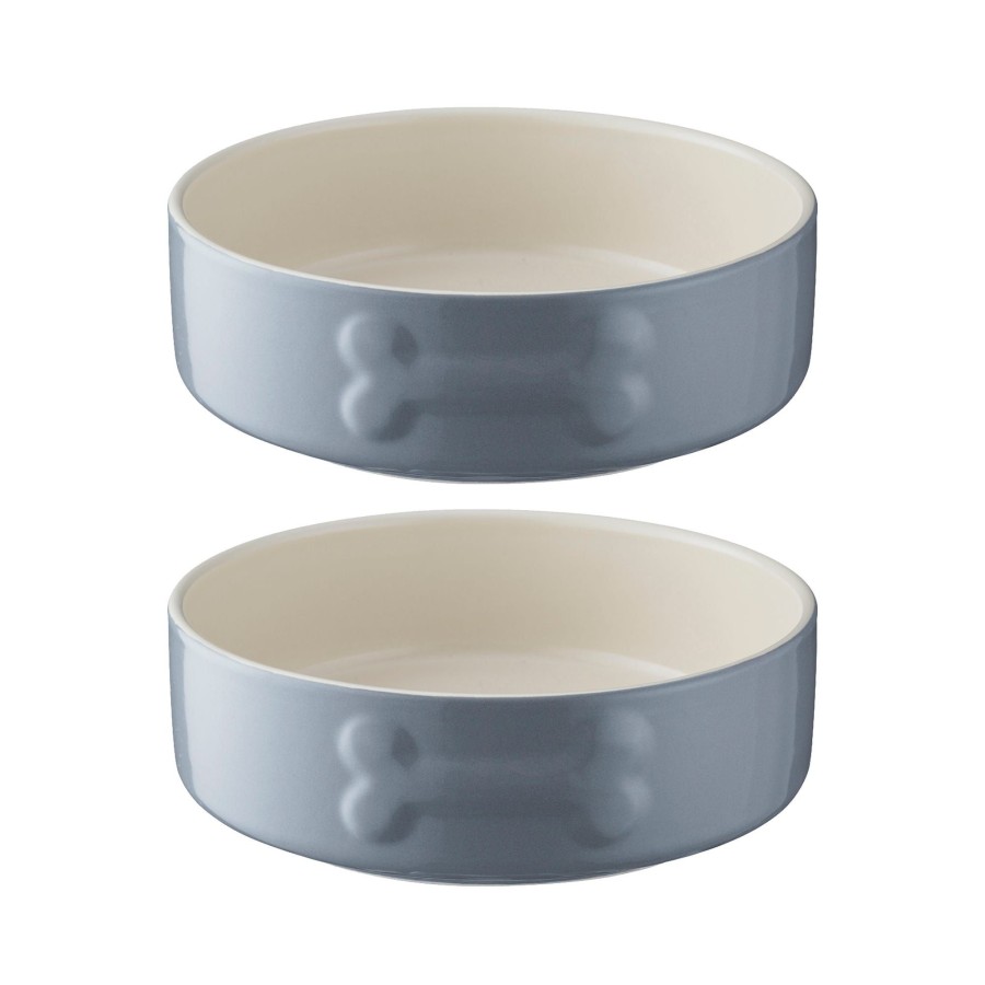 Petware Mason Cash | Colour Mix Grey Set Of 2 Dog Bowls 15Cm