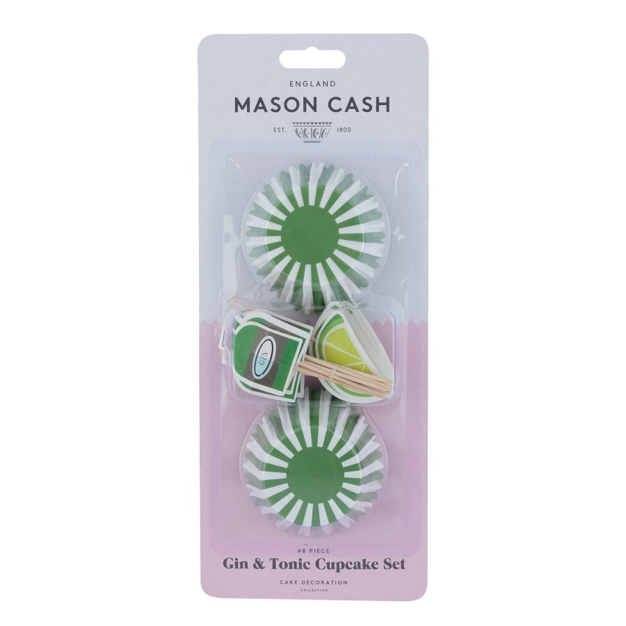 Cake Decorating Mason Cash | 48 Gin & Tonic Cupcake Case & Toppers