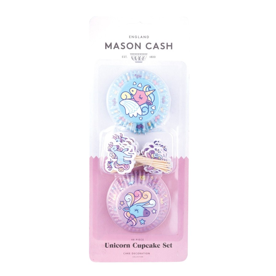 Cake Decorating Mason Cash | Unicorn Set Of 48 Cupcake Cases And Toppers