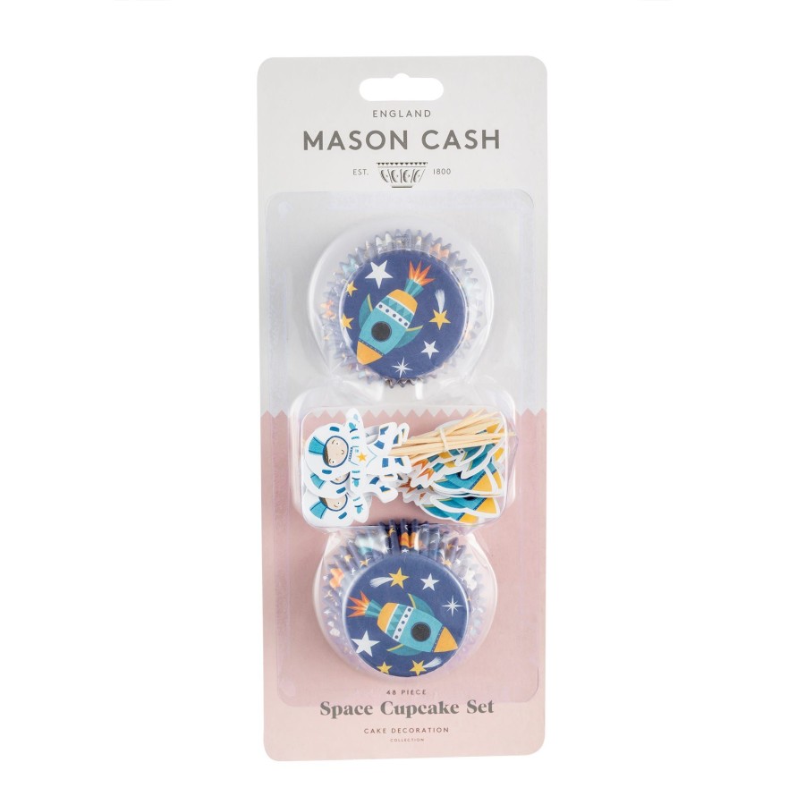 Cake Decorating Mason Cash | Set Of 48 Space Cases & Toppers