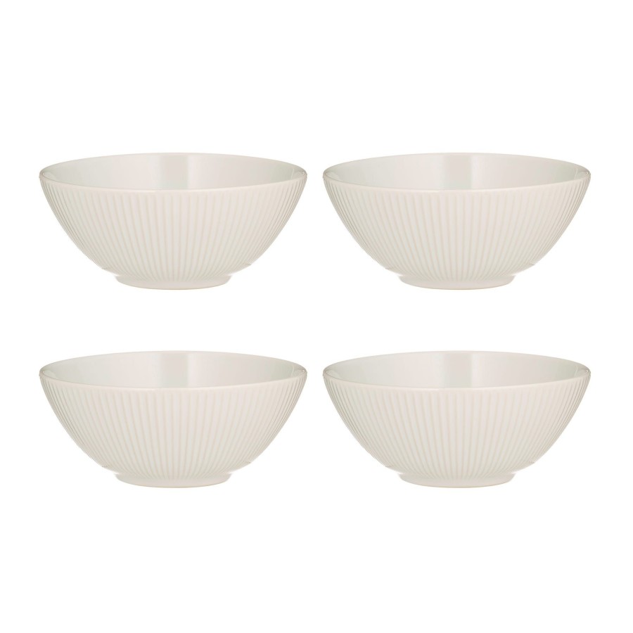 Dinnerware Mason Cash | Linear Set Of 4 White Cereal Bowls