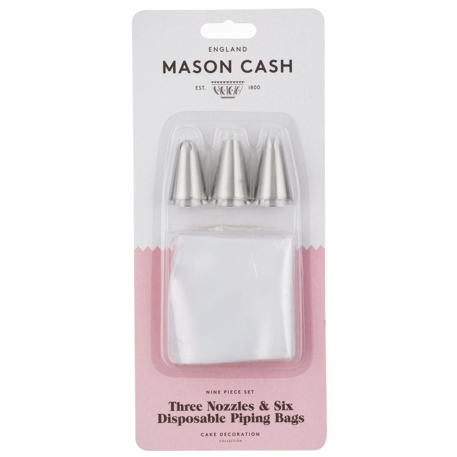 Cake Decorating Mason Cash | Set Of 3 Medium Nozzles 6 Bags